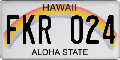 HI license plate FKR024