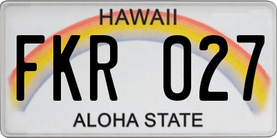 HI license plate FKR027