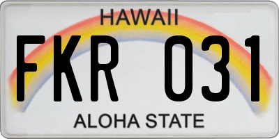 HI license plate FKR031