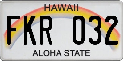 HI license plate FKR032