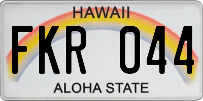 HI license plate FKR044