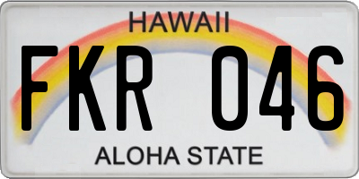 HI license plate FKR046