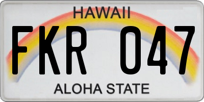 HI license plate FKR047