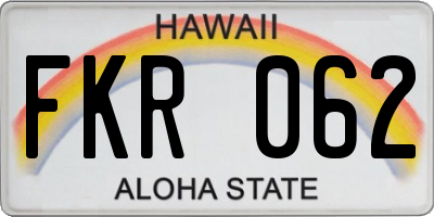 HI license plate FKR062