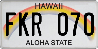HI license plate FKR070