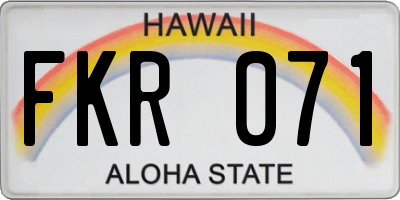 HI license plate FKR071