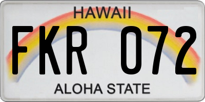 HI license plate FKR072