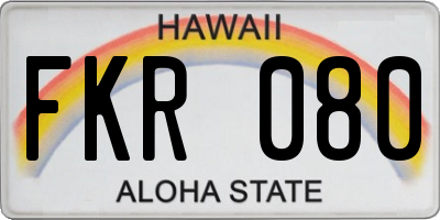 HI license plate FKR080