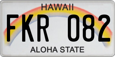 HI license plate FKR082