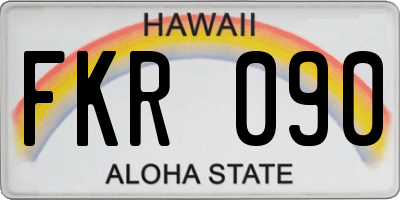 HI license plate FKR090