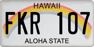 HI license plate FKR107