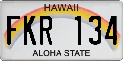 HI license plate FKR134