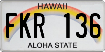 HI license plate FKR136