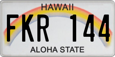 HI license plate FKR144