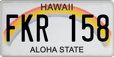 HI license plate FKR158
