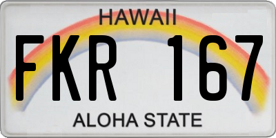 HI license plate FKR167