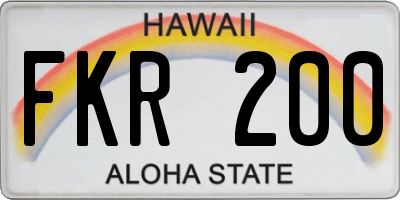 HI license plate FKR200