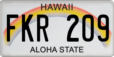 HI license plate FKR209