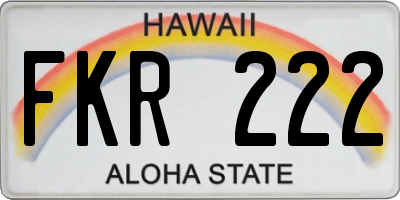 HI license plate FKR222