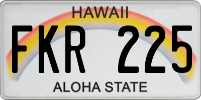 HI license plate FKR225