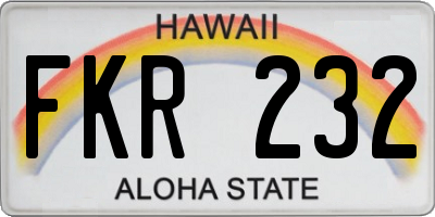 HI license plate FKR232