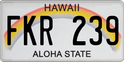 HI license plate FKR239