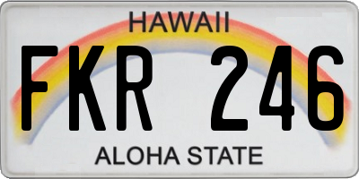 HI license plate FKR246