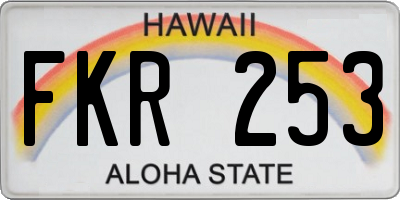 HI license plate FKR253