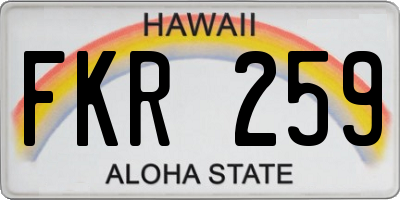 HI license plate FKR259