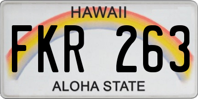 HI license plate FKR263