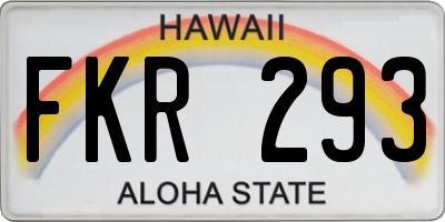 HI license plate FKR293