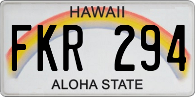 HI license plate FKR294