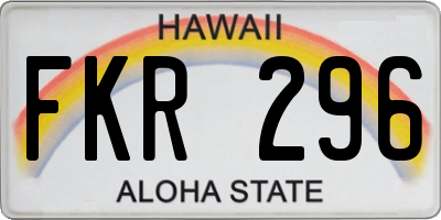 HI license plate FKR296