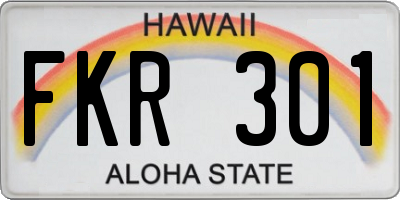 HI license plate FKR301