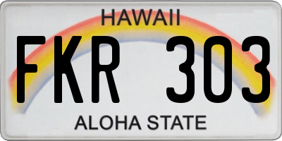 HI license plate FKR303