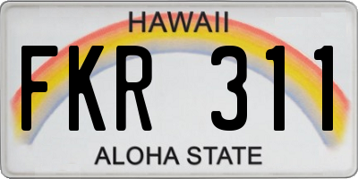 HI license plate FKR311
