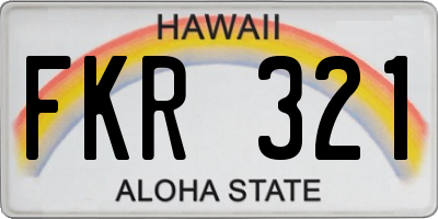 HI license plate FKR321