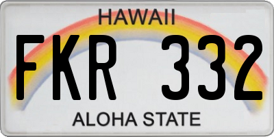HI license plate FKR332