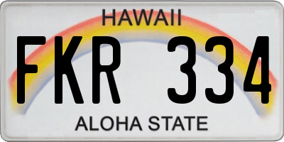 HI license plate FKR334