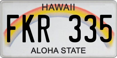 HI license plate FKR335