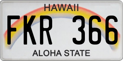 HI license plate FKR366
