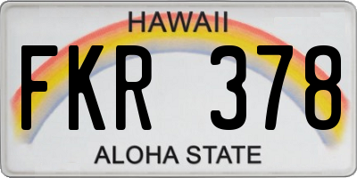HI license plate FKR378