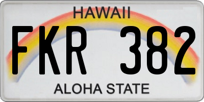 HI license plate FKR382