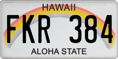 HI license plate FKR384