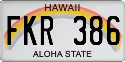 HI license plate FKR386