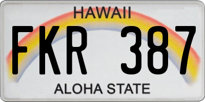 HI license plate FKR387