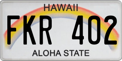 HI license plate FKR402