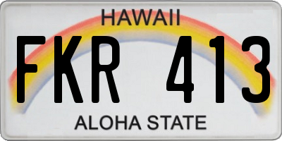 HI license plate FKR413