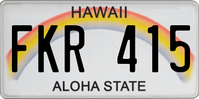HI license plate FKR415