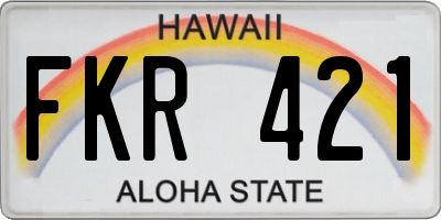 HI license plate FKR421